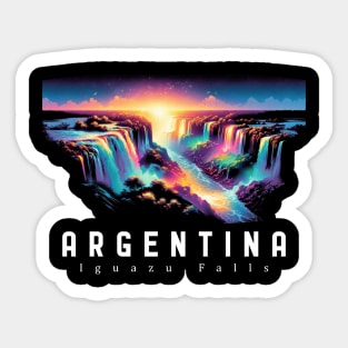 Iguazu Falls Argentina  -Cool Neon Digital Art Sticker